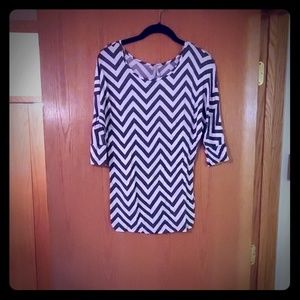 Chevron Grey 3/4 Sleeve Shirt